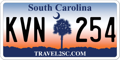 SC license plate KVN254