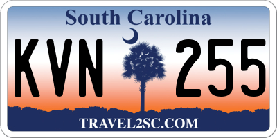 SC license plate KVN255