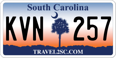 SC license plate KVN257