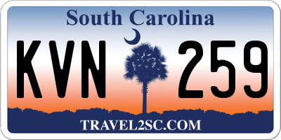 SC license plate KVN259