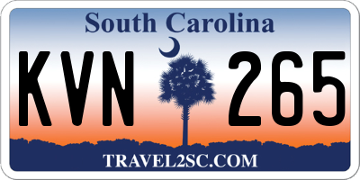 SC license plate KVN265