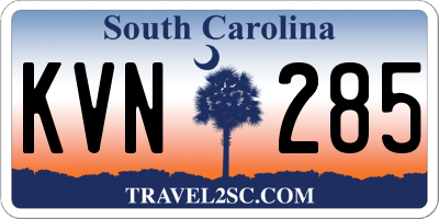SC license plate KVN285