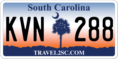 SC license plate KVN288