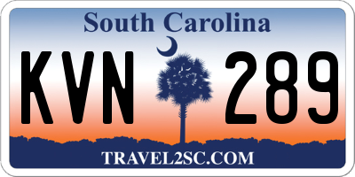 SC license plate KVN289