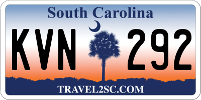 SC license plate KVN292