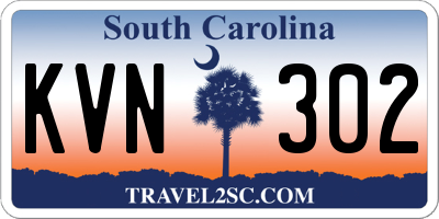 SC license plate KVN302