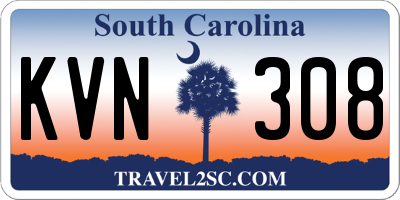 SC license plate KVN308