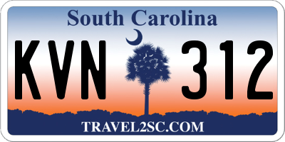 SC license plate KVN312