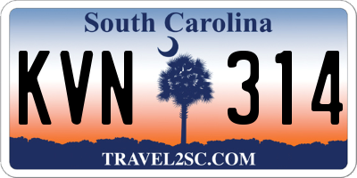 SC license plate KVN314