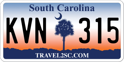 SC license plate KVN315