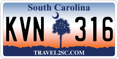 SC license plate KVN316
