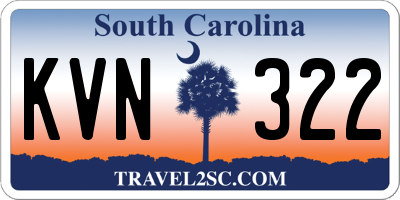 SC license plate KVN322
