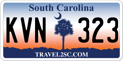 SC license plate KVN323