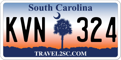 SC license plate KVN324