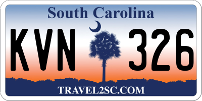 SC license plate KVN326