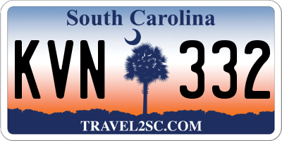 SC license plate KVN332