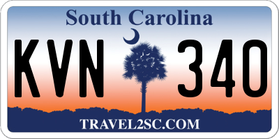 SC license plate KVN340