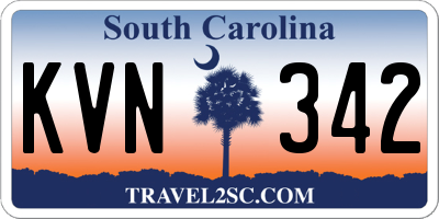 SC license plate KVN342