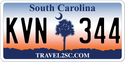SC license plate KVN344