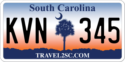 SC license plate KVN345