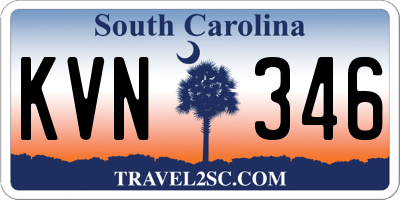 SC license plate KVN346