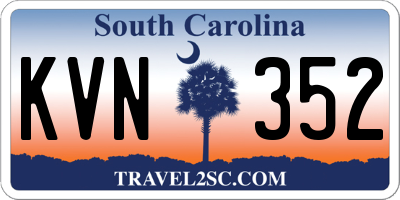 SC license plate KVN352