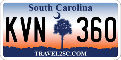 SC license plate KVN360