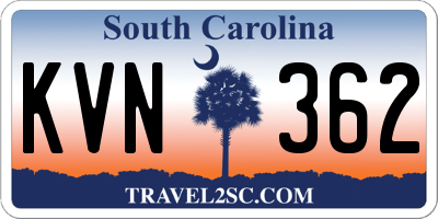 SC license plate KVN362