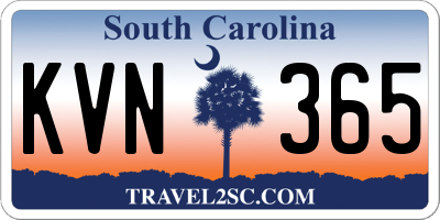 SC license plate KVN365