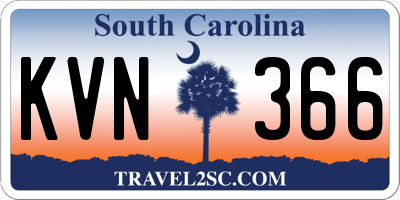 SC license plate KVN366