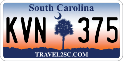 SC license plate KVN375