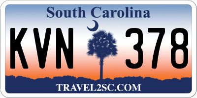 SC license plate KVN378
