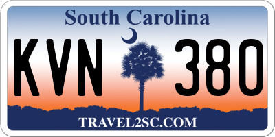 SC license plate KVN380