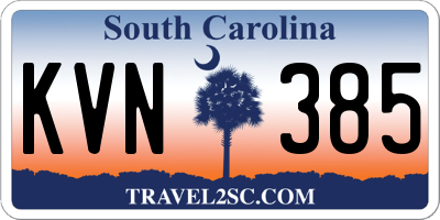 SC license plate KVN385
