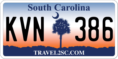 SC license plate KVN386