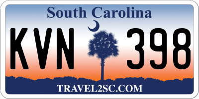 SC license plate KVN398