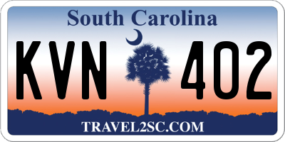SC license plate KVN402