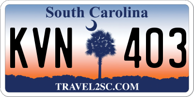 SC license plate KVN403