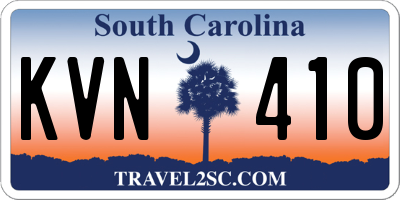 SC license plate KVN410