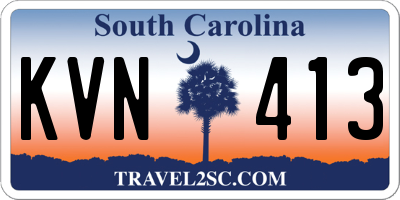 SC license plate KVN413