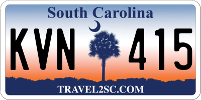 SC license plate KVN415