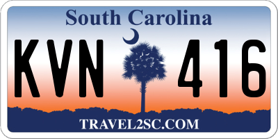 SC license plate KVN416