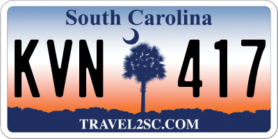 SC license plate KVN417