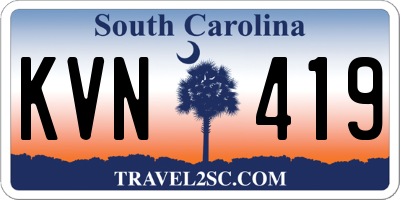 SC license plate KVN419