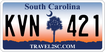 SC license plate KVN421
