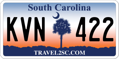 SC license plate KVN422