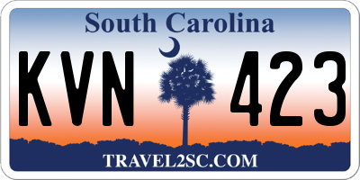 SC license plate KVN423