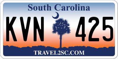 SC license plate KVN425
