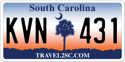 SC license plate KVN431
