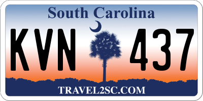 SC license plate KVN437